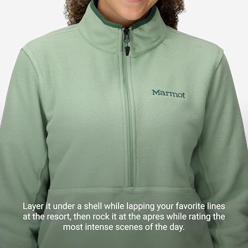 MARMOT Women's Rocklin 1/2 Zip Jacket - Classic, Warm, Lightweight 100-Weight Fleece Layer