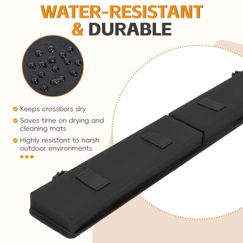 Universal Soft Roof Rack Pads with Roof Rack - Kayak Surfboard Canoe Luggage Carrier + Tie Down Straps