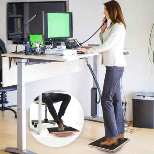 Wooden Wobble Board for Adults - Anti-Slip Balance Board for Stand-Desk Core Strength Therapy