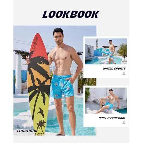 Swimming Trunks for Men Swim Shorts Quick Dry Compression Liners with Pockets Mens Swimsuits