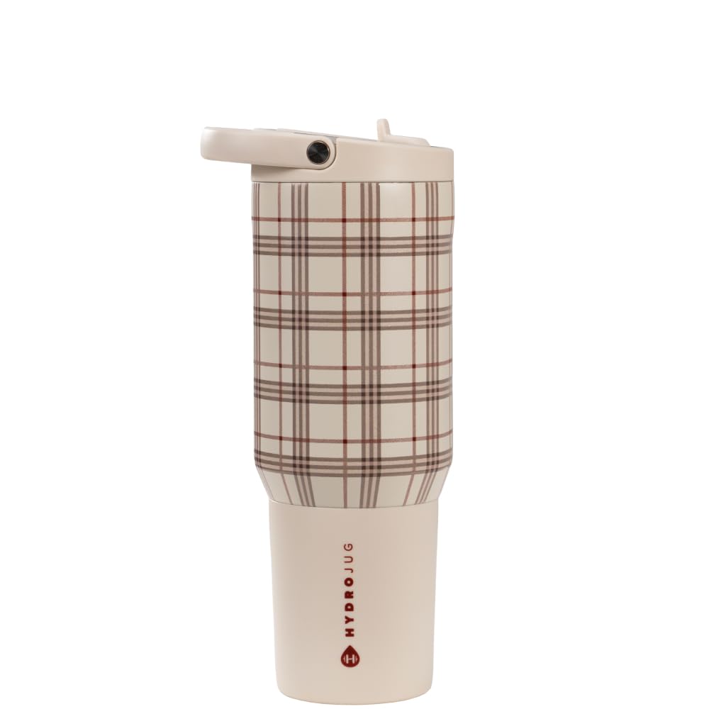 HydroJug Sport - Stainless Steel Tumbler with Straw, Vacuum Insulated, 20oz Leakproof Water Bottle, Ergonomic Design, Reusable, Dishwasher Safe, Rubber Base, Durable for Gym or Outdoors, Blair