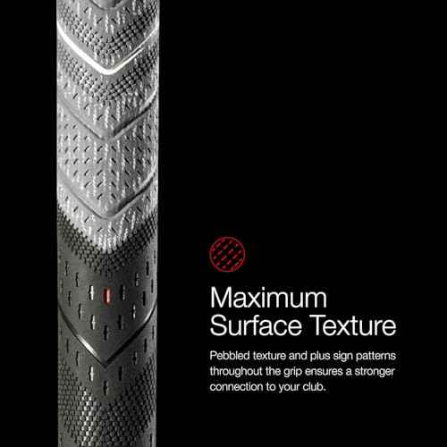 Golf Pride MCC Plus4 Golf Club Grip - All-Weather Hybrid Grip with Larger Lower Hand - Brushed Cotton Cord & Pebbled Texture - Standard - Red