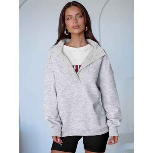 ANRABESS Womens Oversized Sweatshirt Long Sleeve Henley Pullover Tops 2025 Fall Casual Button Loose Fit Teens Fashion Outfits