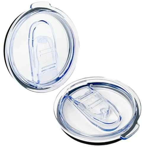 2 Pack 40 oz Replacement Lids Only Compatible with Silver Buffalo Stainless Steel Tumbler, Leak-Proof Splash Resistant Tumbler Top Replacement Reusable Tumbler Cover
