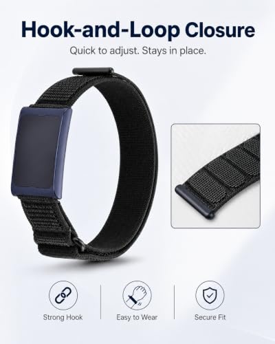 Breathable Nylon Bicep & Ankle Strap for Amazfit Helio - Black, 38cm