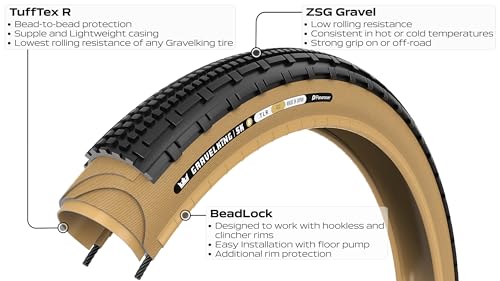 Tubeless Ready Folding Gravel Bike Tire 700x30C Black/Brown Race