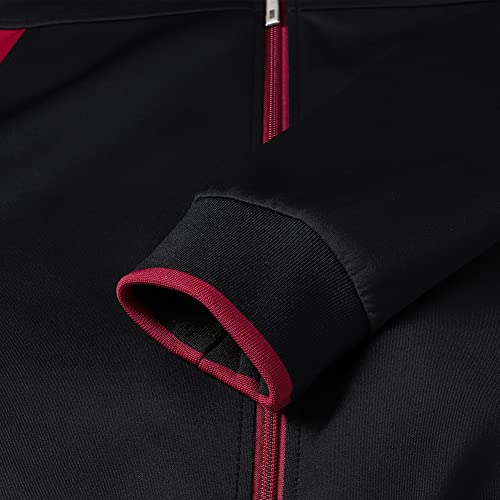 Men's Casual Athletic Tracksuit Set Large Black and Red - Full Zip Sweatsuit