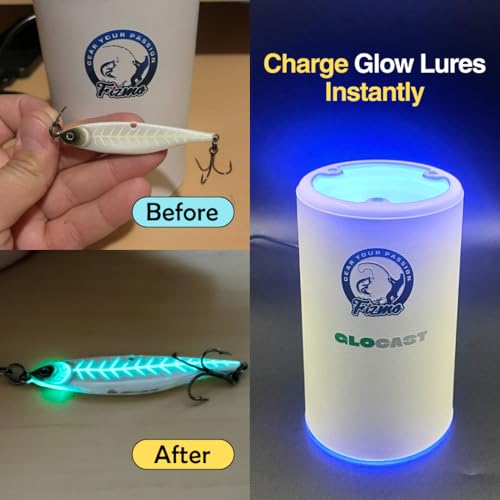 6-Inch UV Glow Charger Cup for Fishing Lures, Jigs & Spoons - Night & Ice Fishing