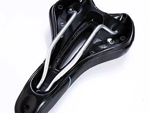 Comfortable Bike Saddle Mountain Bicycle Seat with Ventilation - Black/Red