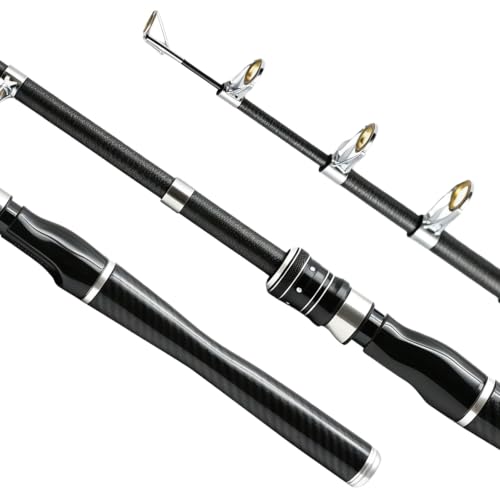 Telescopic Carbon Fiber Fishing Rod and Reel Combo Set - 1.8M/5.9FT Black