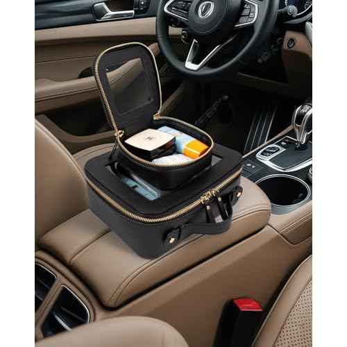 LETGO Clear Makeup Bags Set - TSA Approved Toiletry Bag with Handle Large Opening, Clear Toiletry Bags Case Pouch for Traveling Travel Car Orangizer Storage Essentials (Mini+Large Black)