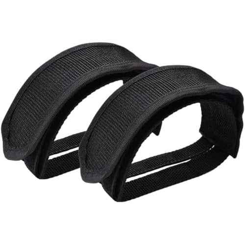 2 Pcs Black Beam Strap Pedal Straps Cycling Kids Bike Foot Pedal Straps Toe Clips Straps Tape for Fixed Gear Bike Pedals and Cleats Parts