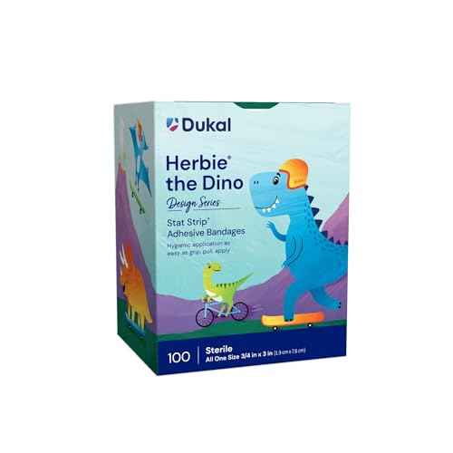 Stat Strip Kid Design (Herbie The Dinosaur) Plastic Adhesive Bandage Sterile .75 x 3 100 per Box