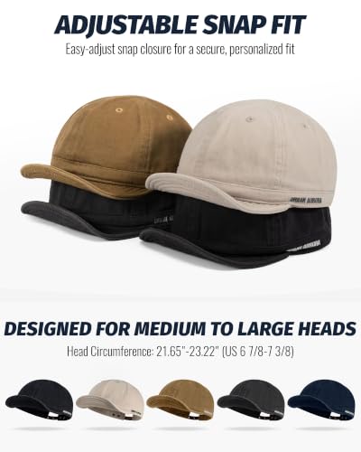 Men's Short Brim Cotton Dad Hat - Low Profile Unstructured Cap, One Size / Dy06-Black
