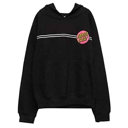 SANTA CRUZ Girls Other Dot Hoody Pullover Sweatshirt Medium Black/Pink