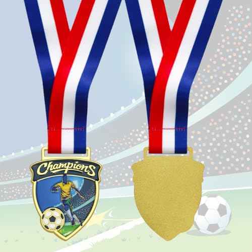Donrime 12 Pieces Soccer Medals for Kids, Gold Metals Awards Medal for Kid¡¯s Sports Soccer Games, Soccer Party Favors, 2 Inches