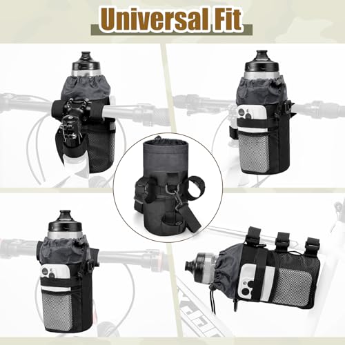 Insulated Bike Water Bottle Holder - Universal Fit 20-40oz Black