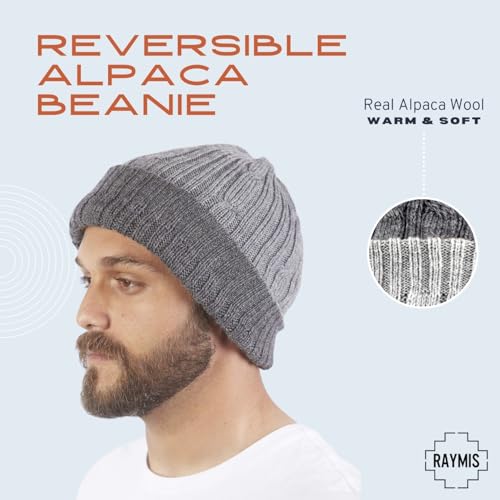Reversible Alpaca Wool Hat - Warm & Soft Peruvian Unisex Beanie