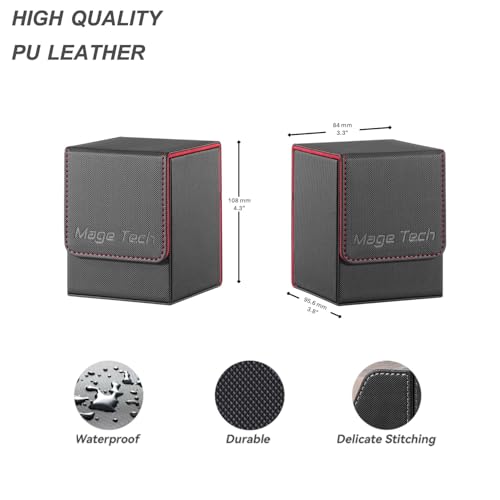 Mage Tech Adventurer Hero Modular Deck Box for MTG Commander - Black & Red - Includes Avatar Holder