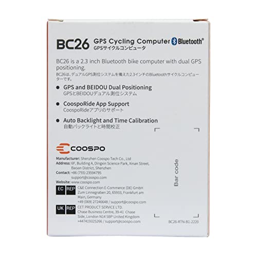 COOSPO BC26 Bike Speedmeter GPS, Wireless Bike Computer for Entry Level Rider, Bicycle Speedometer Odometer with Automatic Backlight, Waterproof and 25H Battery, Support Sync with Strava