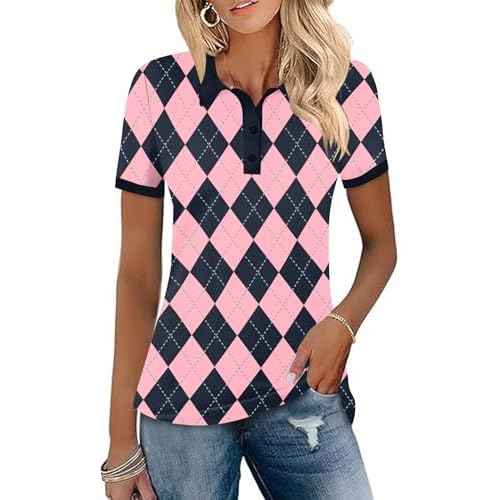 LOMON Womens Golf Polo Shirts Short Sleeve Collared Tops Lightweight Moisture Wicking Tennis Activewear S-XXL