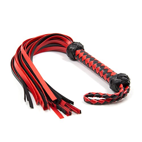 Red Horse Riding Crop 23 Inch Faux Leather Equestrian Whip for Training