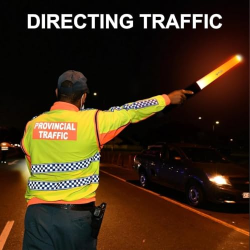 LED Traffic Control Wand Flashlight 16-Inch, 980 Lumens, 5 Modes, Waterproof