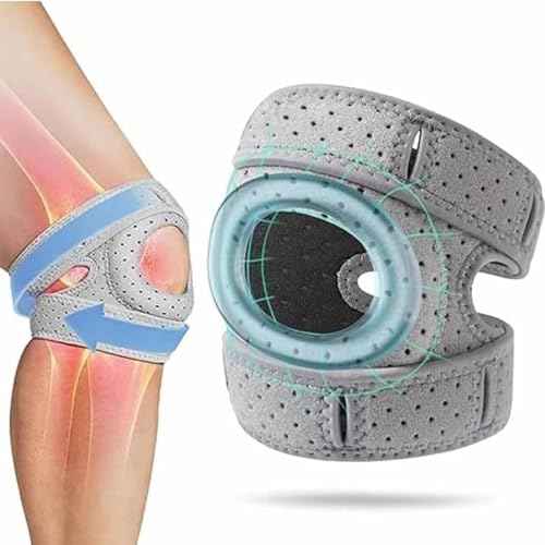 Knee Brace,2PCS Knee Brace for Women Men Adjustable Knees Support,Knee Support for Athletes,Knee Joint While You Move for Running Workout (Grey)