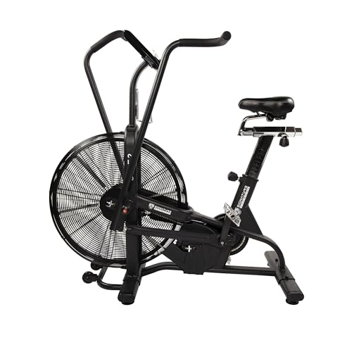 Fitvids Upright Fan Bike with Adjustable Seat and Handlebars for HIIT and Cardio Training