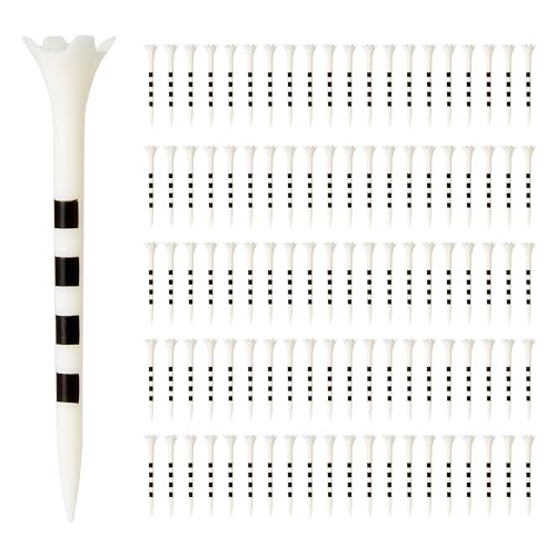 3 1/4-Inch Recycled Plastic Golf Tees with Height Marker System - 100 Pack