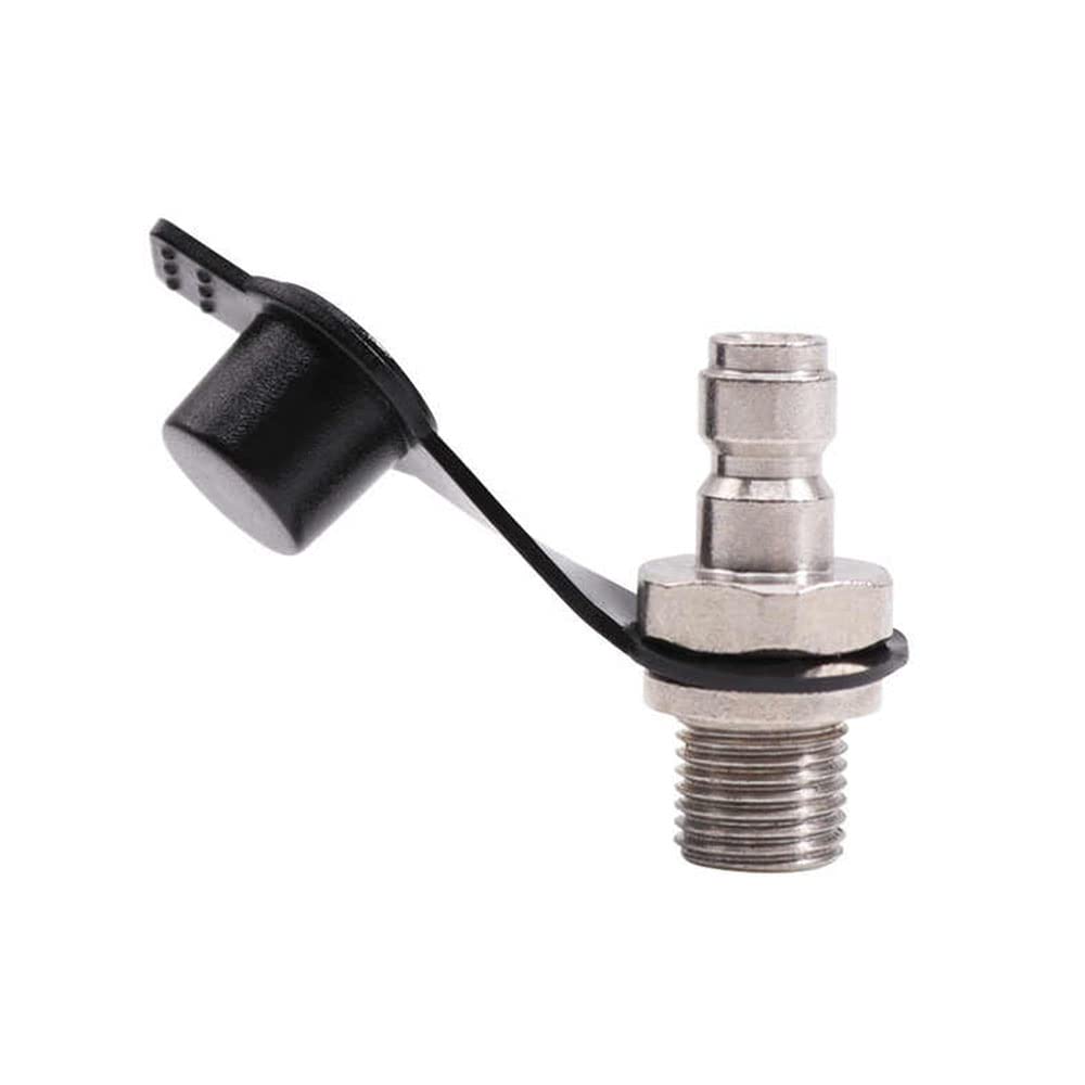 Manloney LLC Universal 1/8 NPT Male to 8mm Male Quick-Disconnect Plug Adapter 4500psi High Pressure PCP Paintball Charging System Air Fittings