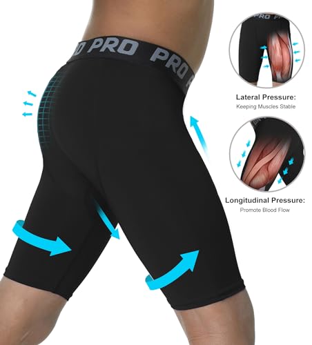 EXARUS Youth Compression Shorts with Side Pocket - No Pockets / 14 Years - Black