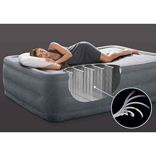 Intex Comfort Dura-Beam Airbed Internal Electric Pump Bed Height Elevated (2020 Model)
