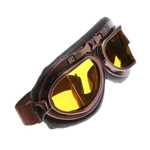 MUXSAM Vintage Motorcycle Goggles ATV Motocross Dirt Bike Racing Riding Off Road Glasses Eyewear Adults Men Women (Yellow)