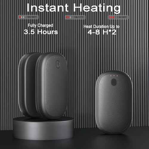 Hand Warmers Rechargeable, Magnetic Hands Heater, Fast Heating in 3s with 3 Settings, Electric Pocket Warmer, UL Certified Safe for Winter Camping, Hunting Trips, and Golf Games