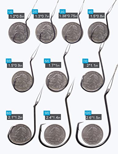 Heavy Duty Saltwater Circle Hooks with Leader Wire - 7/0, 25pcs Fishing Rig