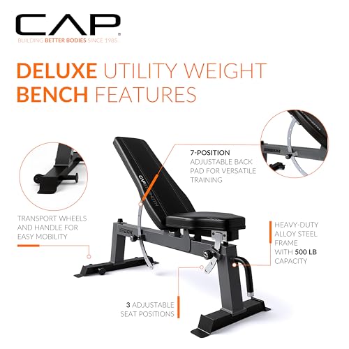 CAP Barbell Deluxe Utility Weight Bench Color Series