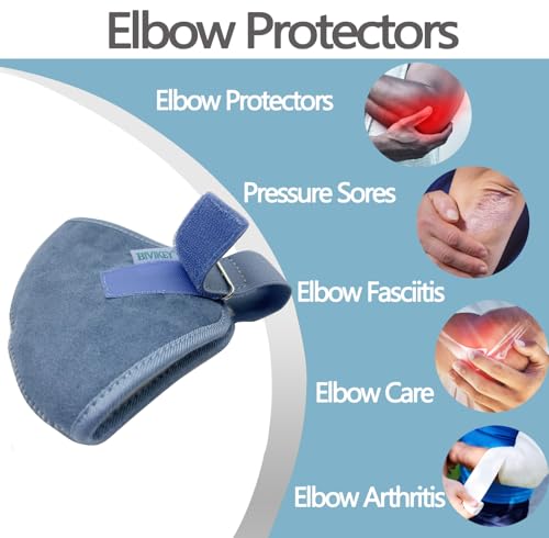 L Blue Sheepskin Elbow Pressure Sore Protector Pad for Elderly & Medical Use - 1 Pc