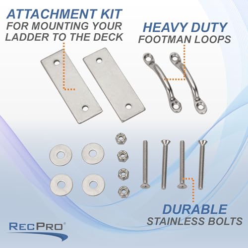 Boat Ladder Attachment Kit - Dock Ladder Hardware for RecPro Marine & Pontoon Ladders - Variation: Ladder Hardware