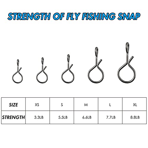 150-Pack Stainless Steel Fly Fishing Snaps - 3 Sizes Quick Change Lure Clips with Variation XS S M