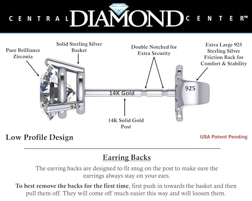 14K Gold & Sterling Silver Swarovski Zirconia Martini Earrings - 4.0 Carat Total Weight