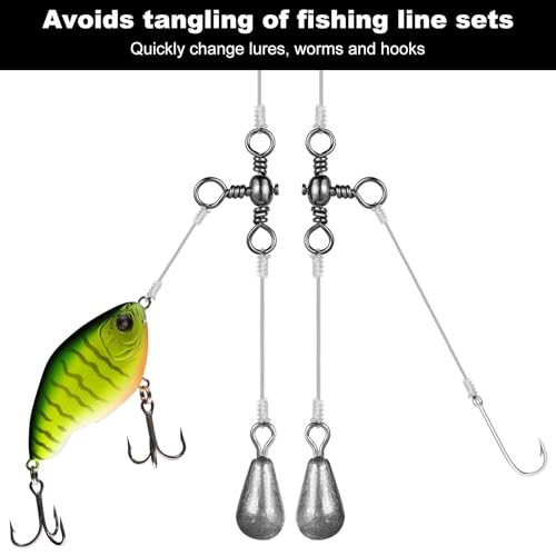 Fishing Swivels 100Pcs Three-Way T-Shape Terminal Tackle for Freshwater Saltwater