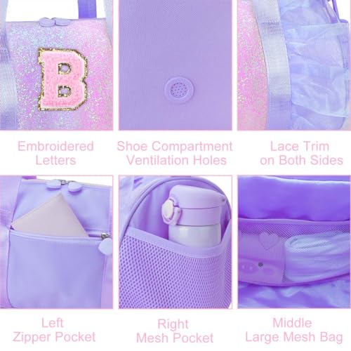 Kids Dance Bag with Monogram - Lightweight Water-Resistant School Backpack for Girls 3-6 Years