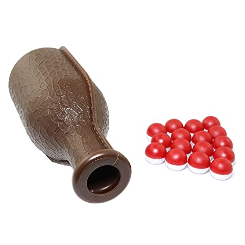 Billiard Shaker Bottle with 16 Red and White Tally Peas for Pool & Snooker