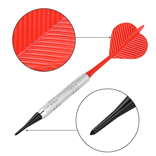 Silver Soft Tip Darts Set for Electronic & Plastic Dartboards - 20 Darts + 100 Tips