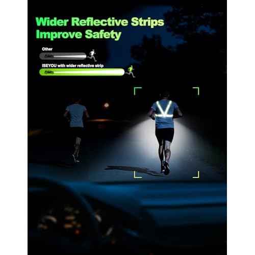 Running Lights for Runners, 500 Lumens Running Light with 45¡Æ Adjustable Tilt, 360¡Æ Reflective Vest & IPX4 Waterproof Rechargeable Light Up Gear for Night Walking/Cycling/Jogging/Hiking