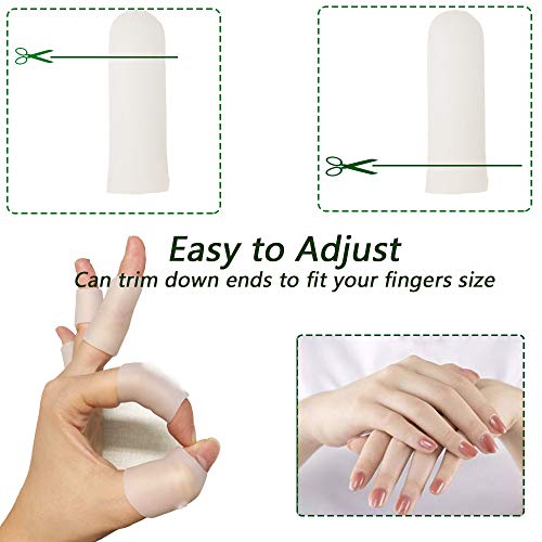 Small Gel Finger Protectors Pack of 10 Silicone Finger Caps for Pain Relief