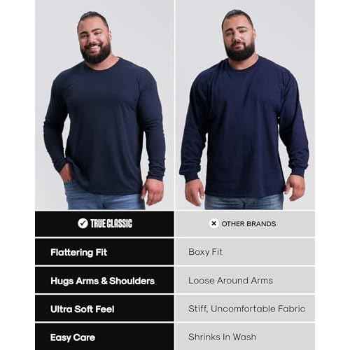 True Classic Long Sleeve Shirts for Men - Mens Long Sleeve Tee-Shirts, Henley Shirts for Men and Waffle-Knit Thermal T-Shirts