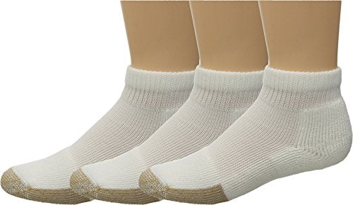 Thorlos Unisex Golf Mini Crew Socks - Medium White 3 Pairs