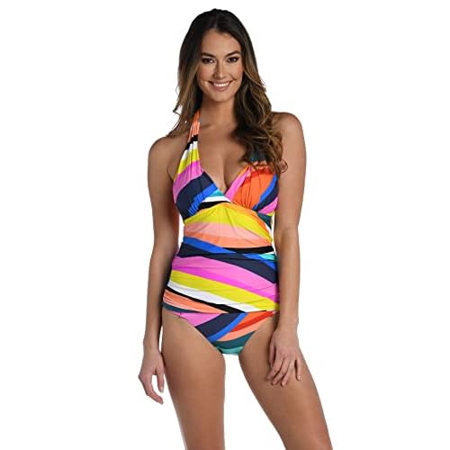 La Blanca Women's V-Neck Halter Tankini Swimsuit Top